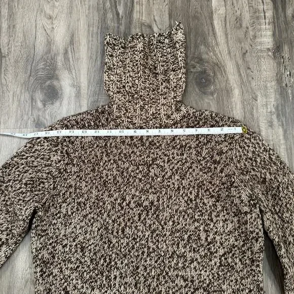 Gap Women’s Size L Turtleneck Knit Sweater Natural Wool/Cotton Blend Brown - Picture 7 of 10